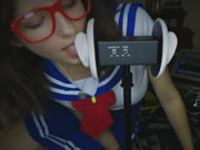 學園美女生孩舔耳朵 ASMR